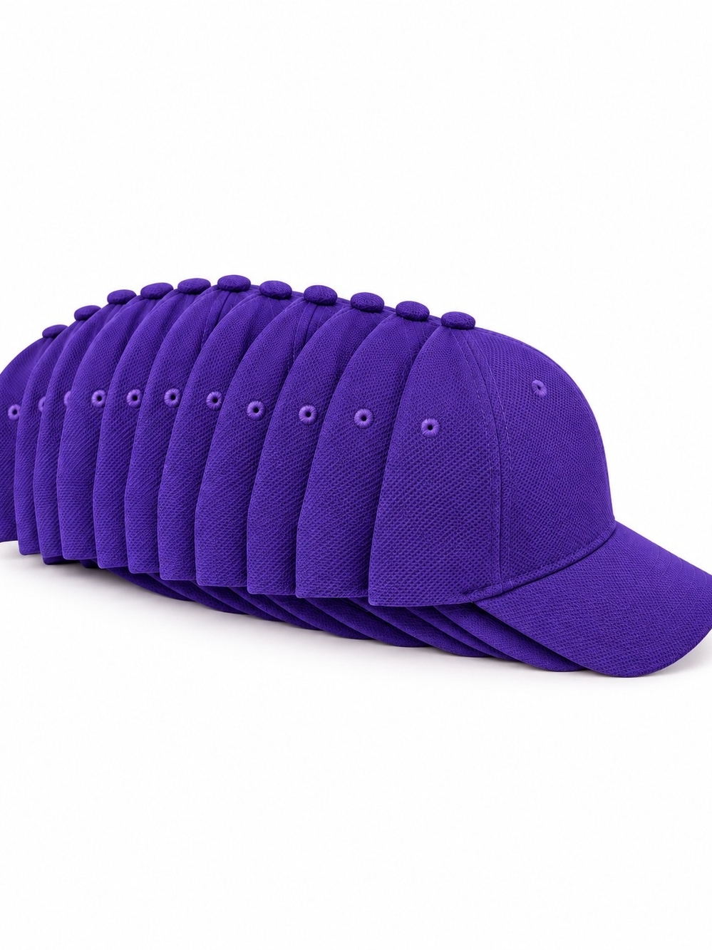 Lot 10 Kids Purple Baseball Caps Wicking Mesh Augusta Sportswear Youth Adjustabl